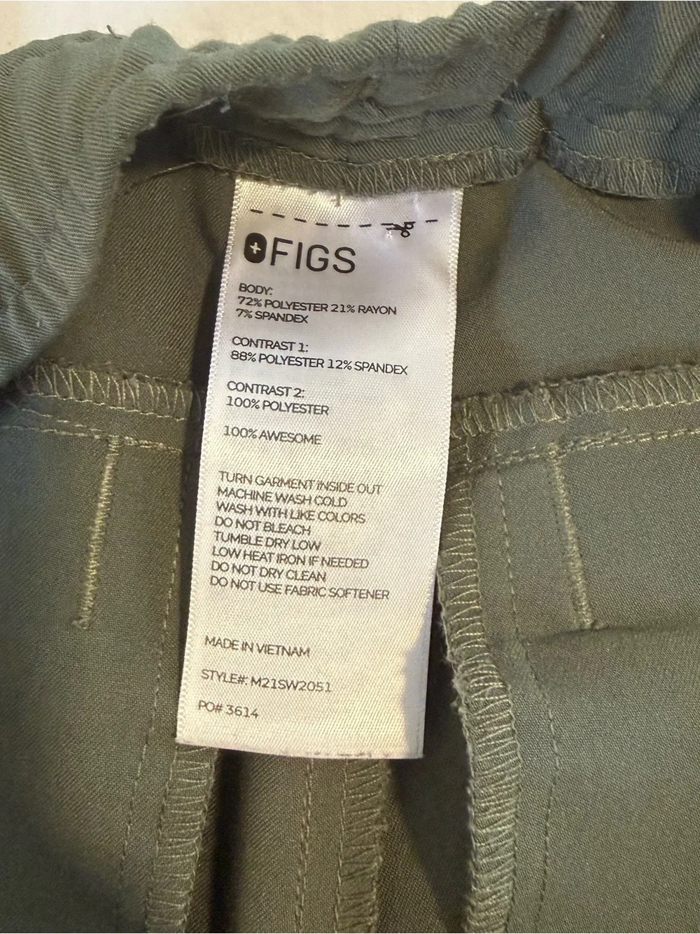 FIGS Tansen Joggers Moss Green Small